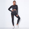 Hollow Out Seamless Yoga Set Crop Top + Leggings
