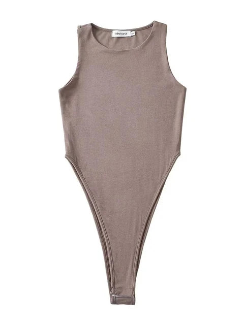 Sleeveless Bodysuits Stretchable 4 Colors