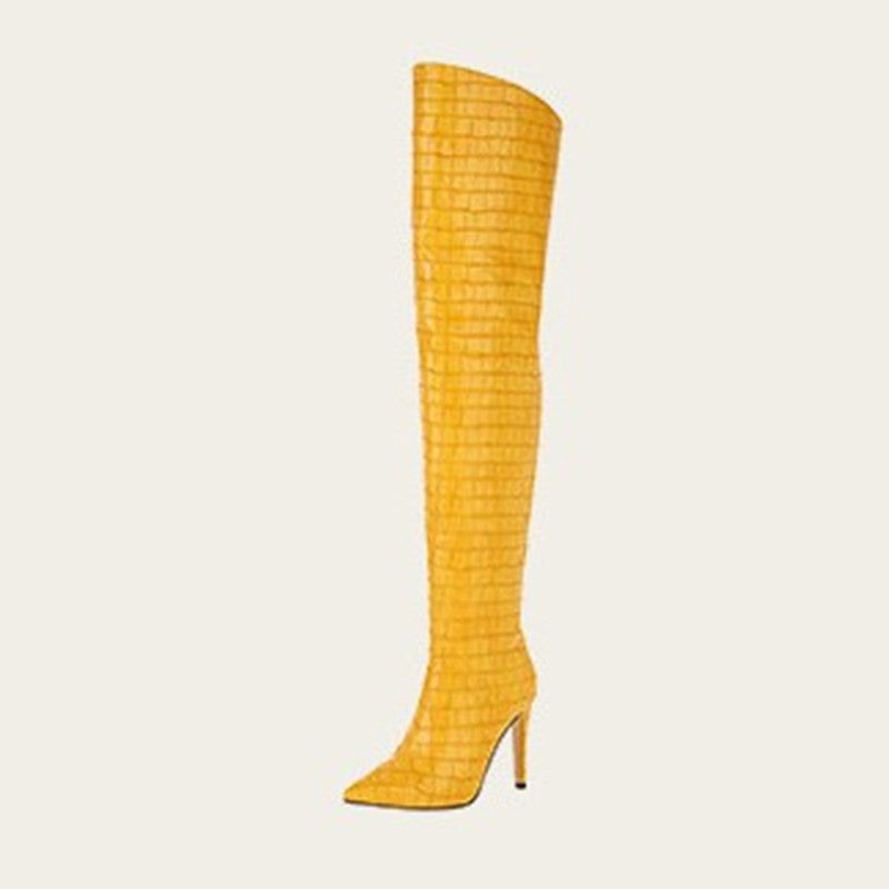Pointed Toe Stiletto Over-The-Knee Boots Plus Size Shoes