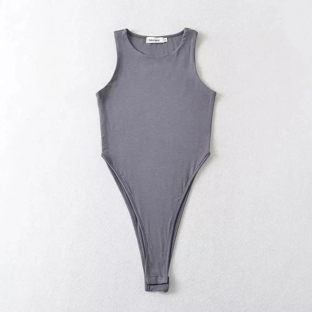 Sleeveless Bodysuits Stretchable 4 Colors