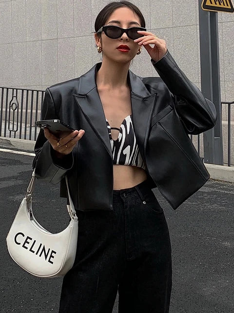 Leather Jacket Fashion Blazer