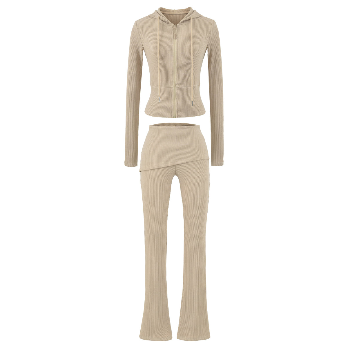Casual Slim Fit Hooded Long Sleeve Three-Piece Set