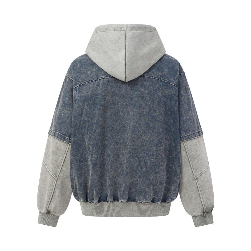 Wash and make two old fake hooded jackets and jackets