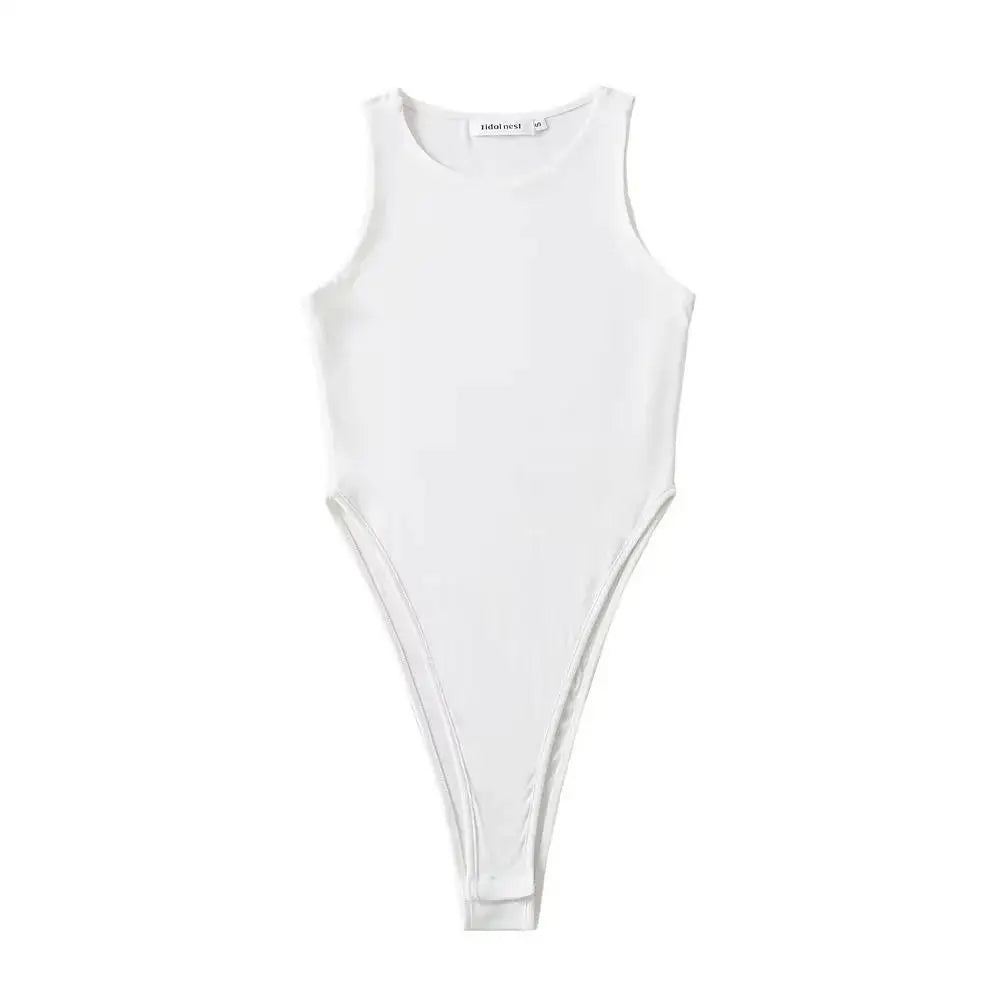 Sleeveless Bodysuits Stretchable 4 Colors