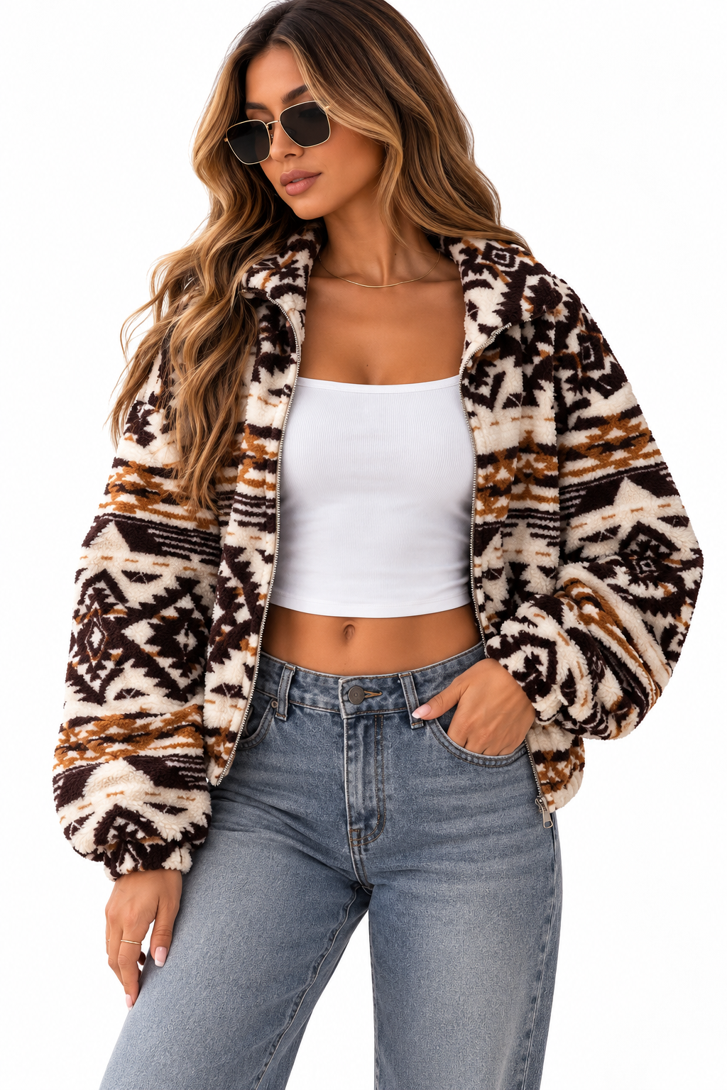 Soft long sleeve zip-up