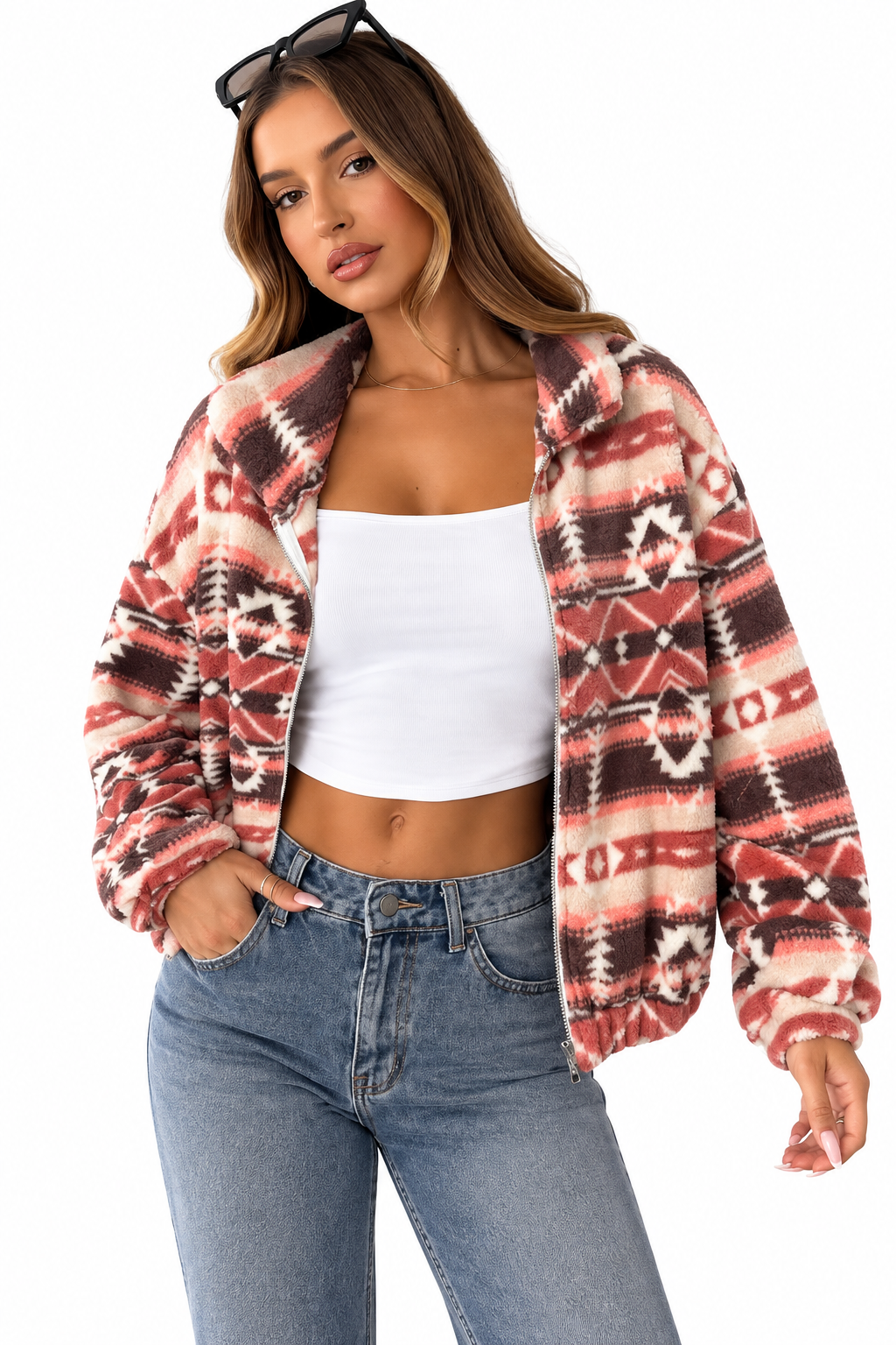 Soft long sleeve zip-up
