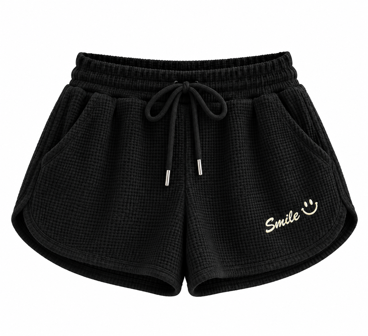 Waffle Knit Sweat Shorts for Women Summer Casual Loose High Waist Home Wear Wide Leg Hot Pants Outerwear