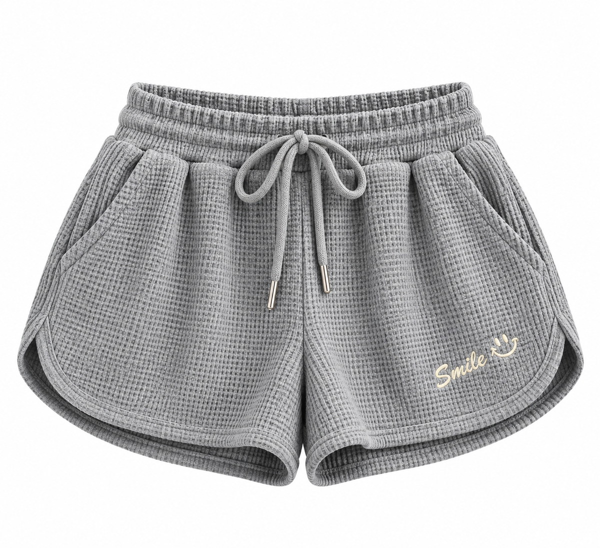 Waffle Knit Sweat Shorts for Women Summer Casual Loose High Waist Home Wear Wide Leg Hot Pants Outerwear