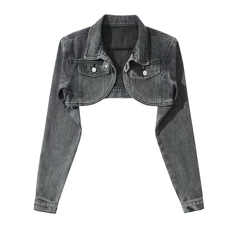 A timeless denim layer with a vintage washed finish and cropped silhouette. Perfect for pairing with dresses, skirts, jeans, or your favorite casual looks. An effortless everyday essential.