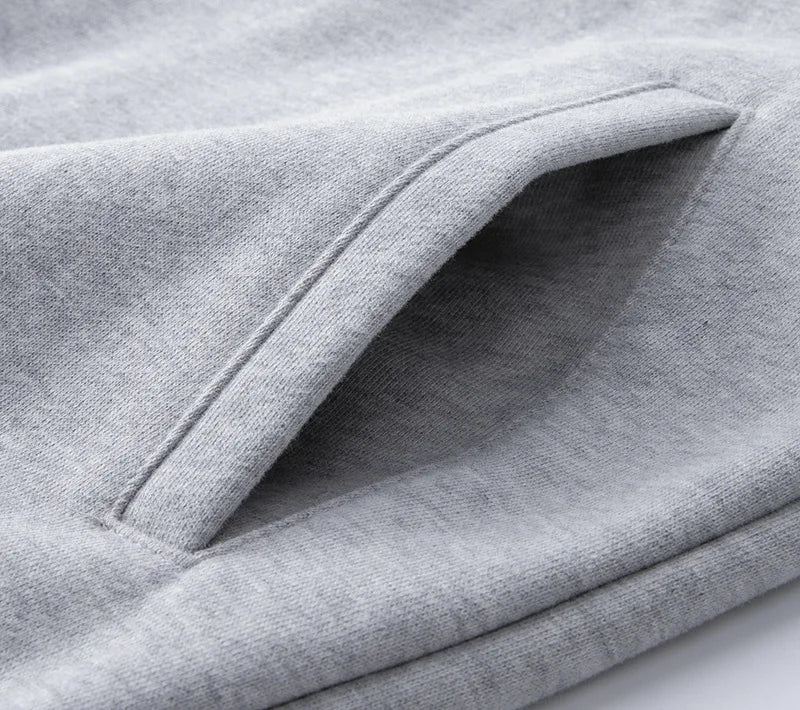 500GSM Heavyweight French Terry Hoodie - Unisex Zip-Up Pullover with Solid Color & Basic Fit Sweatshirts