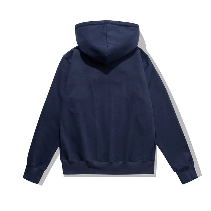 500GSM Heavyweight French Terry Hoodie - Unisex Zip-Up Pullover with Solid Color & Basic Fit Sweatshirts