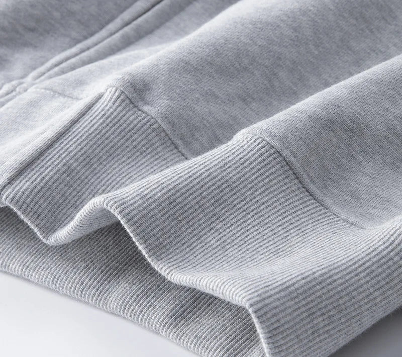 500GSM Heavyweight French Terry Hoodie - Unisex Zip-Up Pullover with Solid Color & Basic Fit Sweatshirts
