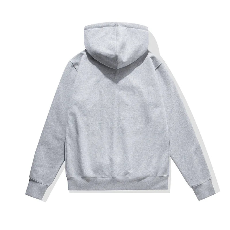 500GSM Heavyweight French Terry Hoodie - Unisex Zip-Up Pullover with Solid Color & Basic Fit Sweatshirts